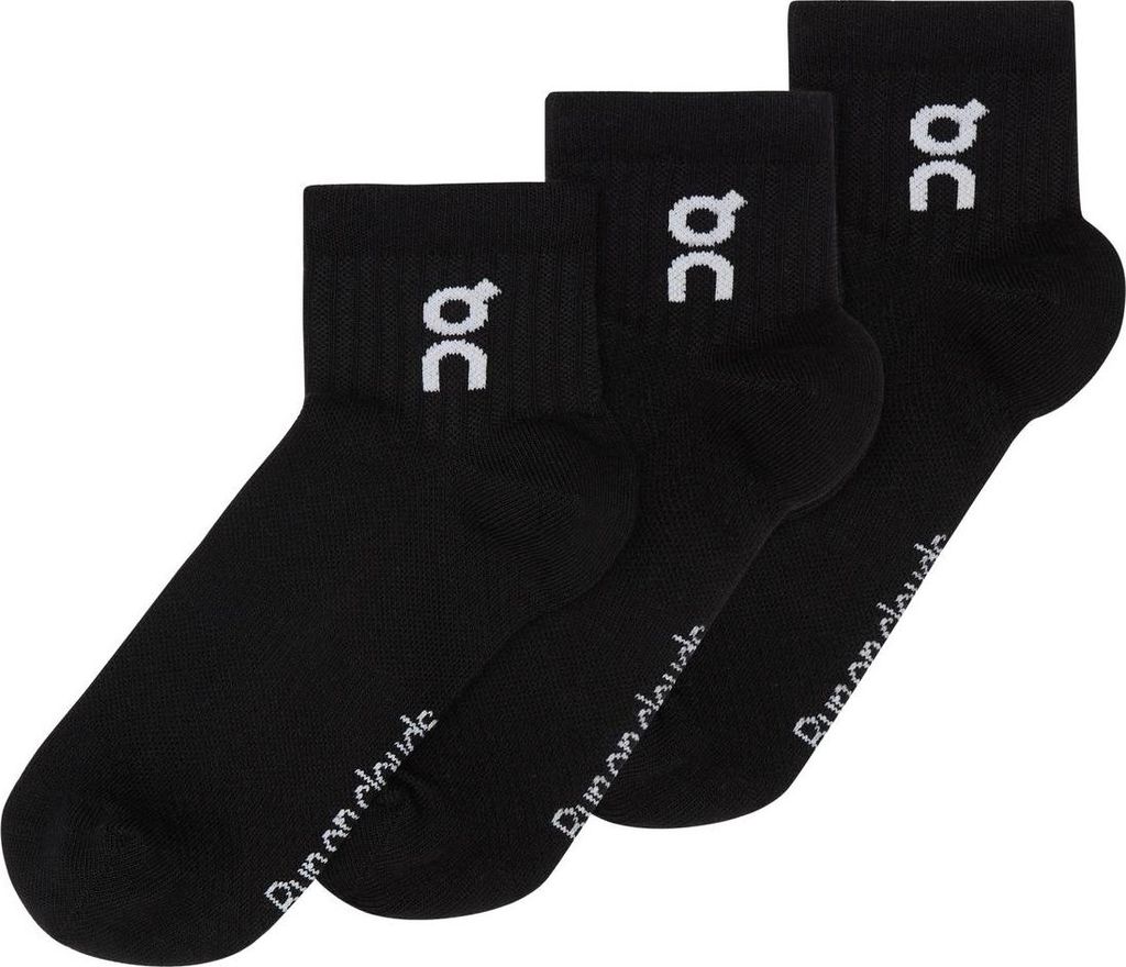 ON Logo Sock Mid 3er Pack Sportsocken schwarz EU 43-46