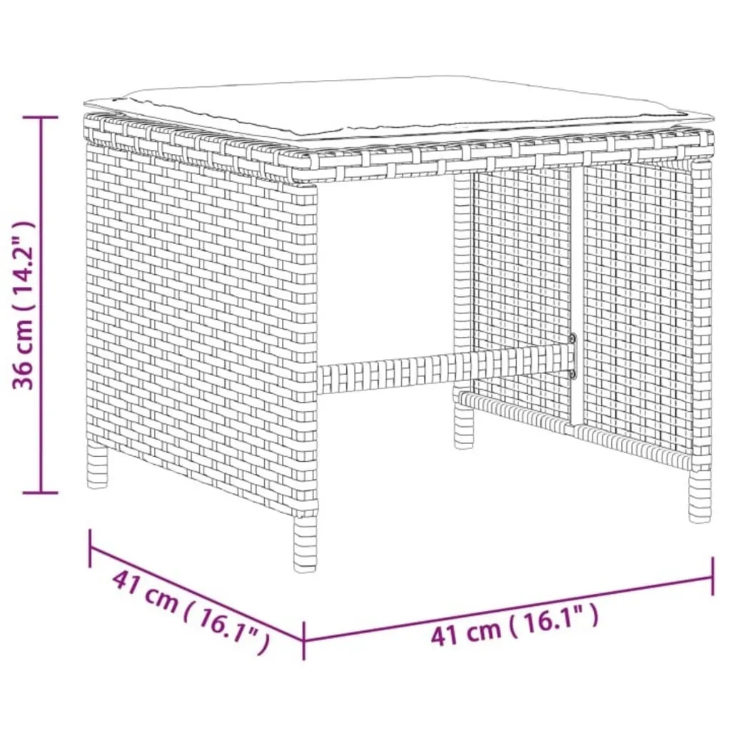4 Sgabelli Giardino SYFAX Marroni: Comfort e Stile in Polyrattan - 10