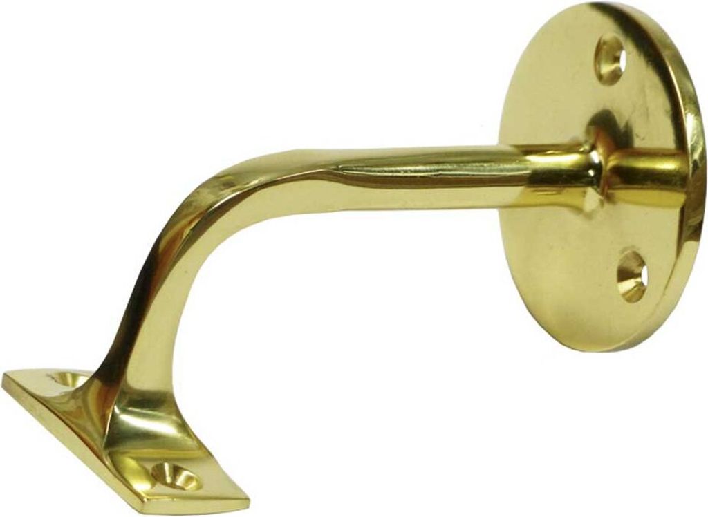 EDM 85590 Vergoldeter Stahl, poliert, Messing Geländerhalterung 3 Schrauben