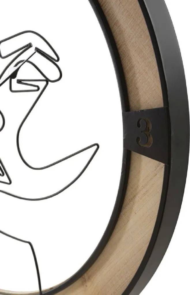 Set de 2 horloges murales design industriel 60 cm en métal et bois doux - 3