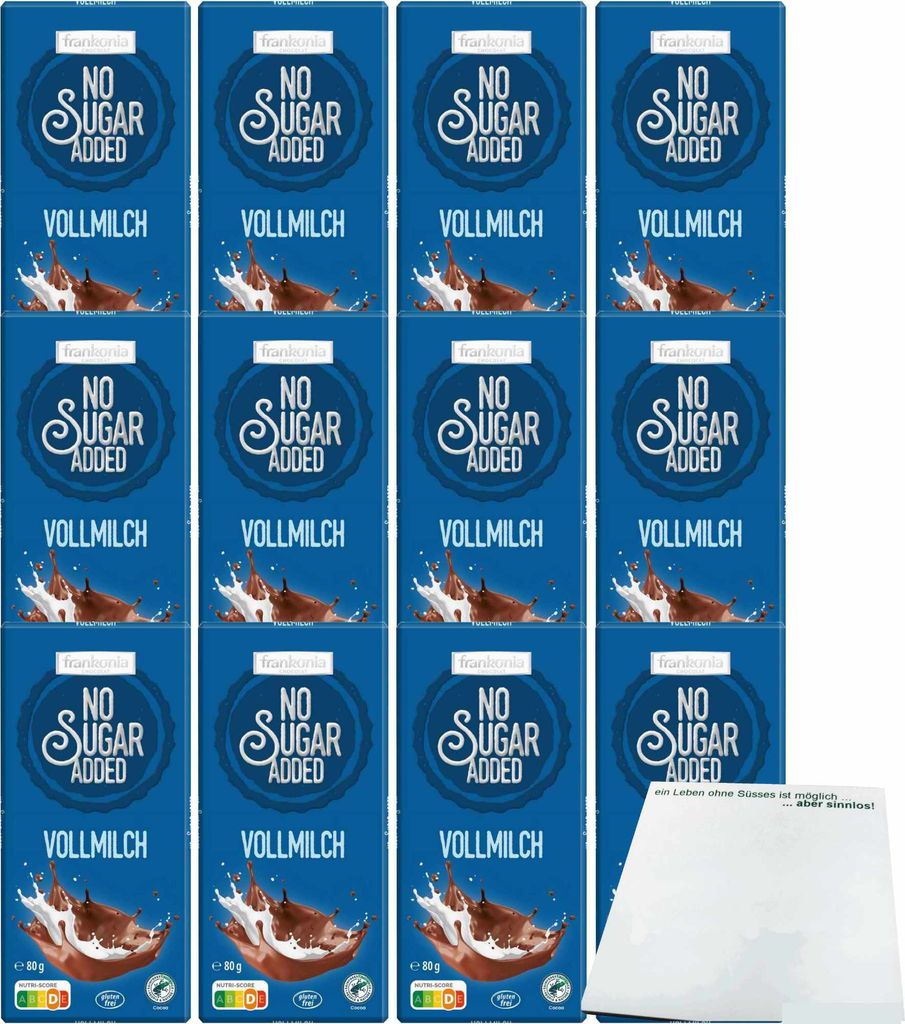 Frankonia Chocolat No Sugar Added Vollmilch Schokolade Produktbild 