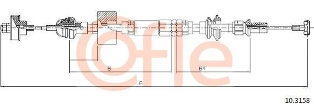 Câble d'embrayage COFLE 10.3158 pour Polo 6V et Polo 6N OE 6N1721335B