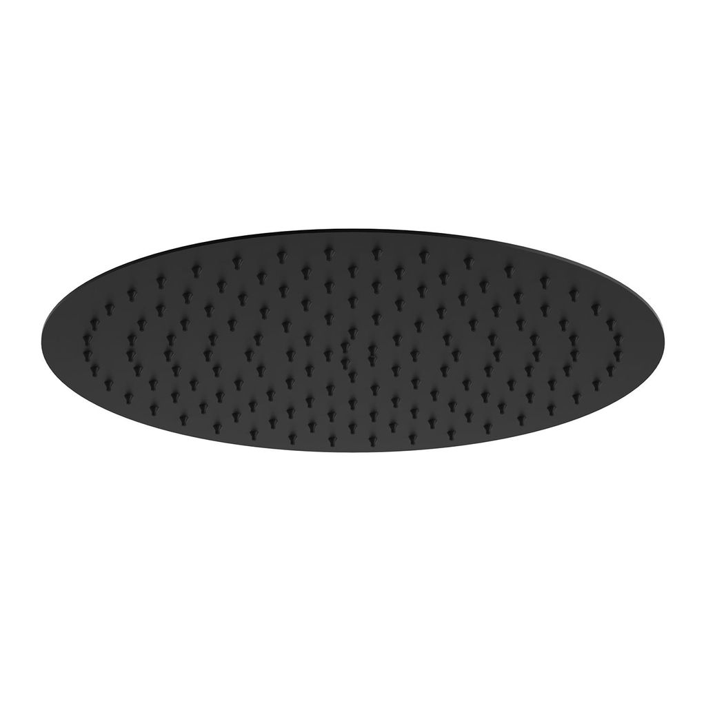 JOHO Regendusche Duschkopf 12 Zoll, Edelstahl Kopfbrause Runden Regenduschkopf Mit Anti-Kalk Düsen XXL Einbauduschkopf D30cm schwarz