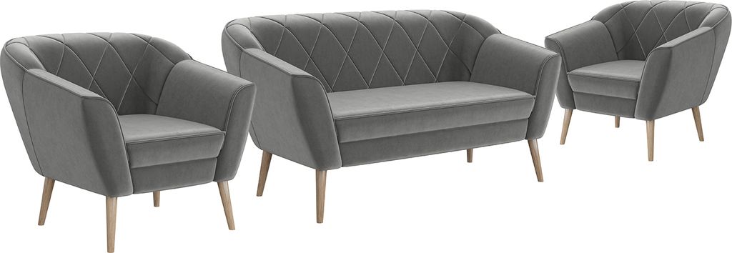MEBLINI Mini Sofa Set 2-1-1 für Wohnzimmer - Mini Lounge für vier Personen - Küchensofa - Sofa Klein - Sitzgarnitur - Polstergarnitur - Sofagarn...