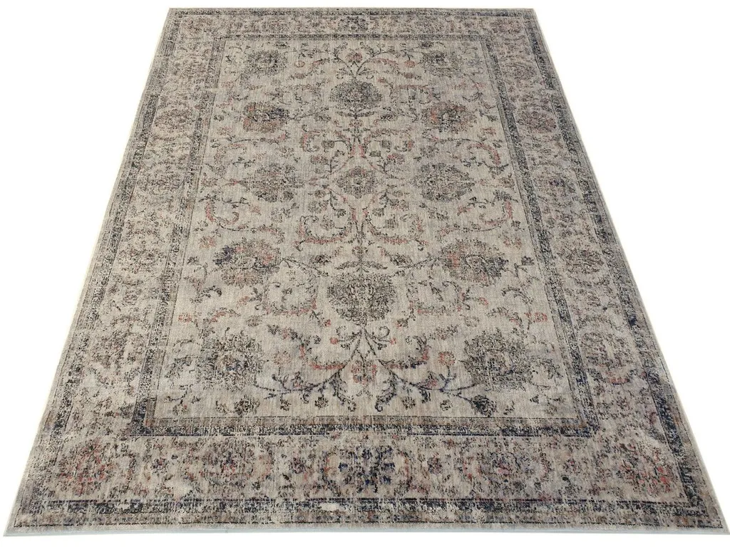 Tapis FRANCO 140x190 bleu beige - Matière résistante et douce au toucher