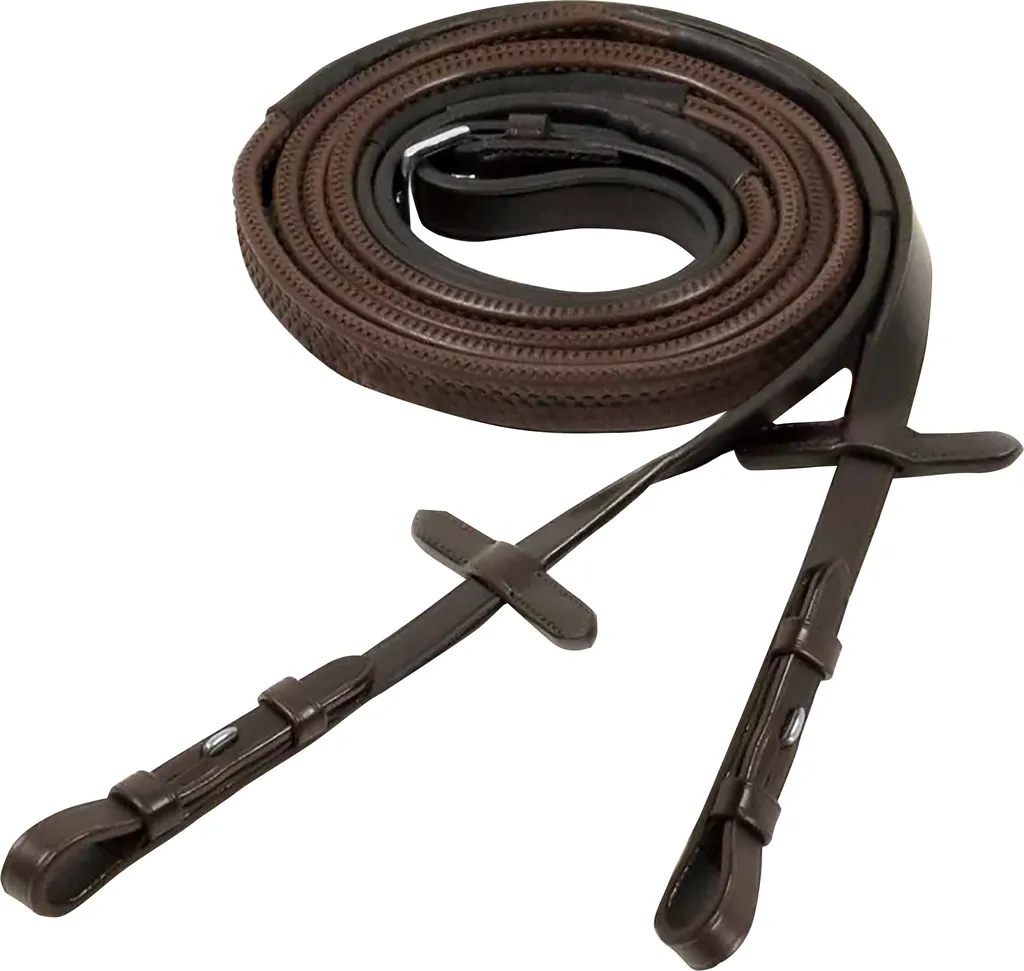 Rênes Antidérapantes Collegiate IV WB267 en Cuir Souple Marron 16mm