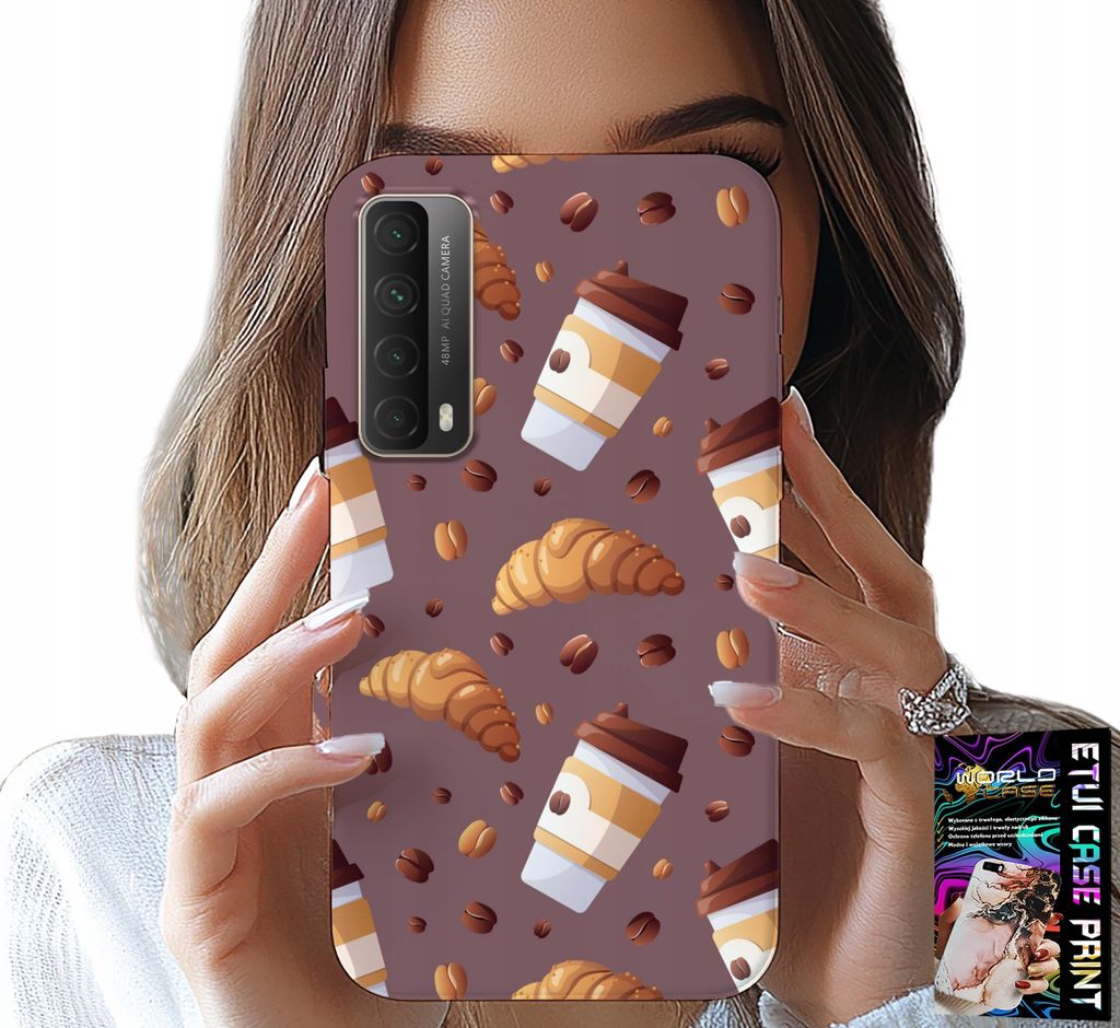 Gehäuse Für Huawei P Smart 2021 - Gehäuse Mit Kaffee-Croissants Und Bohnen Im Hintergrund