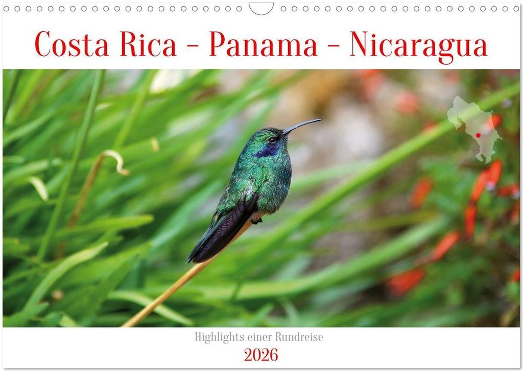 Costa Rica - Panama - Nicaragua (Wandkalender 2026 DIN A3 quer), CALVENDO Monatskalender