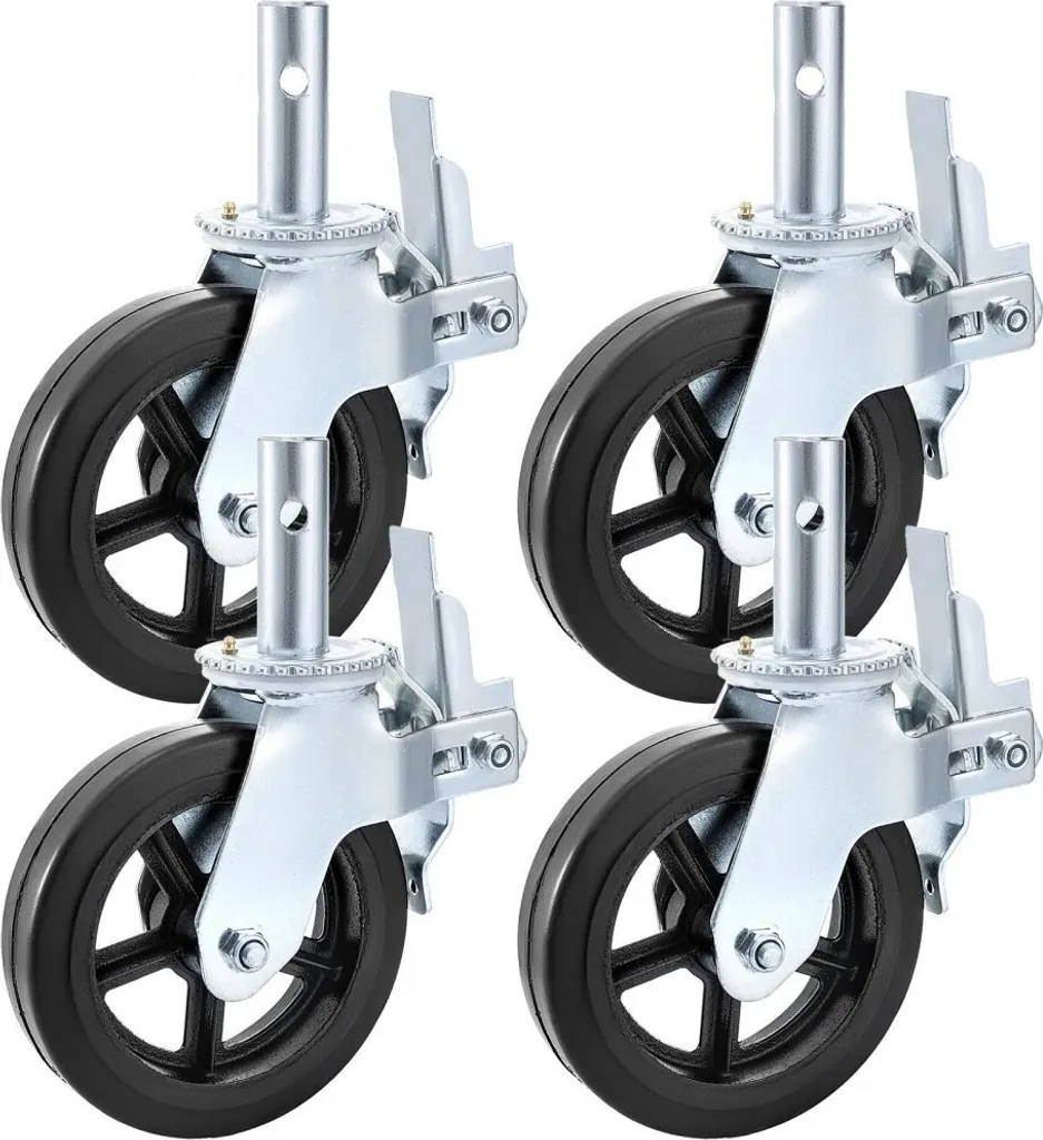 Ruote Professionali Poliuretano Nucleo Ferro 8" 500kg con Piedini