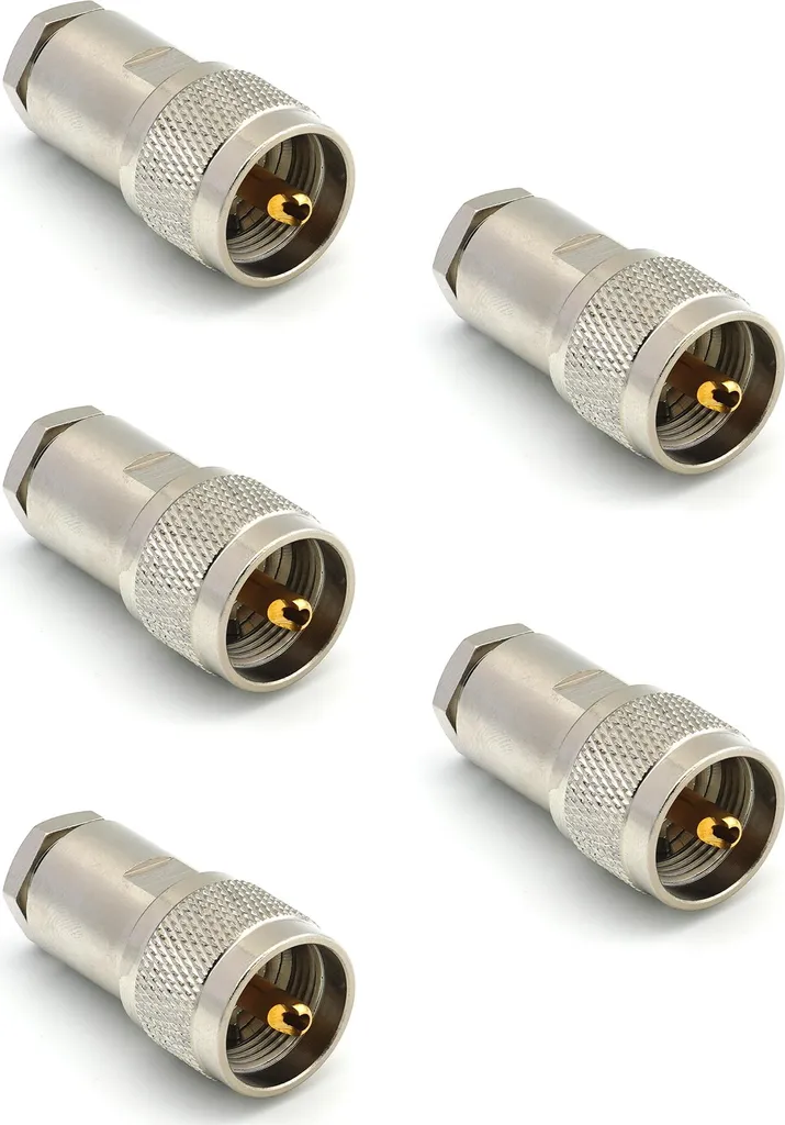 Terminali UHF PL259 Alta Qualità per LMR195 RG142 - Kit 5 pz