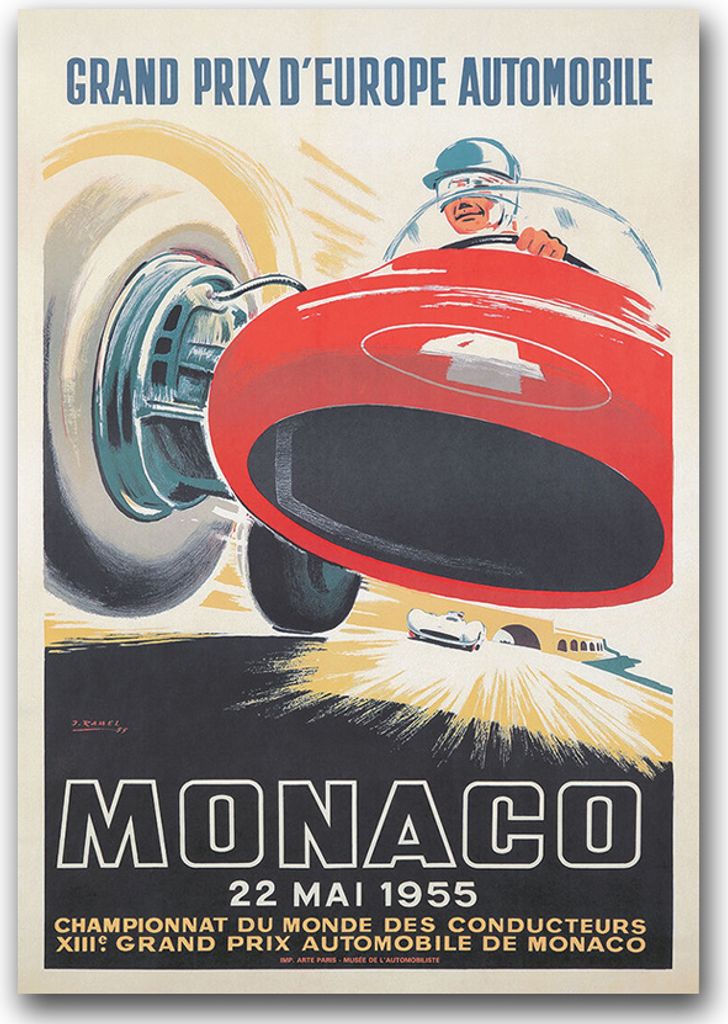 Poster - Canvas - Leinwand - 59,4 cm x 84,1 cm - Fotoposter - Leinwandkunst - Monaco Grand Prix in Stil