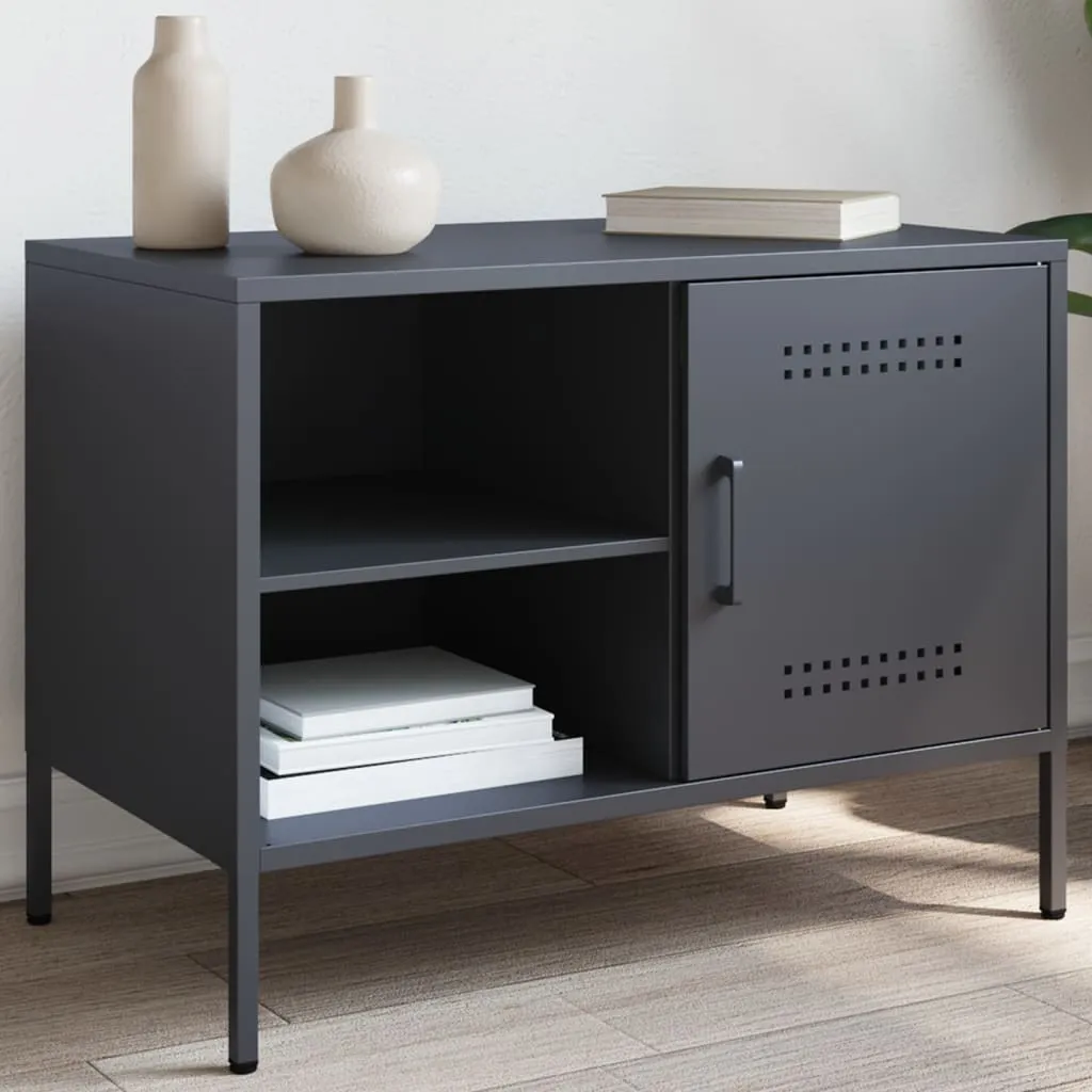 Mobile Porta TV in Metallo 68x39x50,5 Antracite Best Möbel
