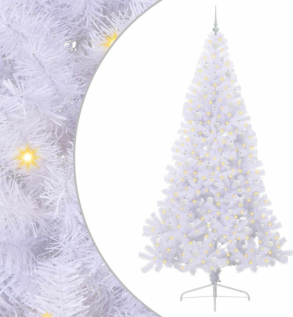 Künstlicher Weihnachtsbaum Weiß 240 cm PVC und Stahl