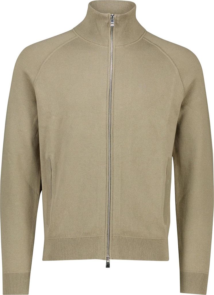 BOSS Black H-Idino Cardigan braun Baumwolle normale Passform unifarben