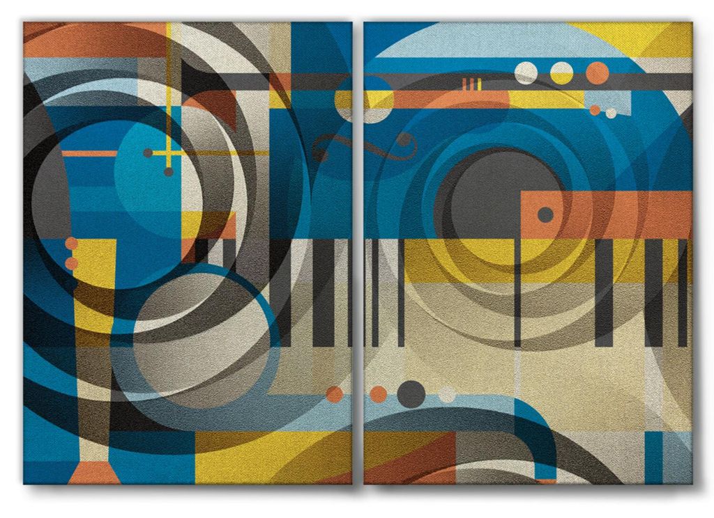 Giallobus - Moderne Zusammenfassung - Swirlmusic - Giallobus - 204x140cm | 2pz. x 100x140cm - Bild - Leinwand