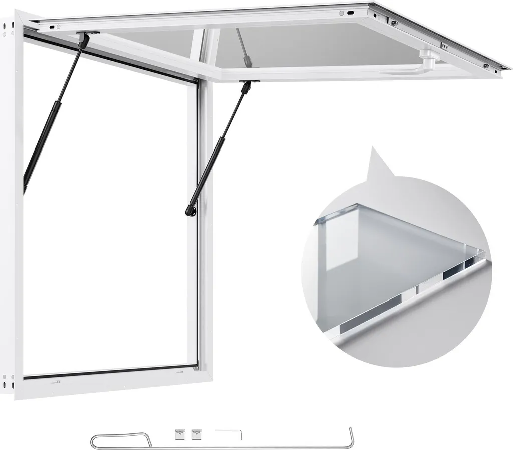 Fenêtre de service anti-pluie pour food truck avec cadre aluminium