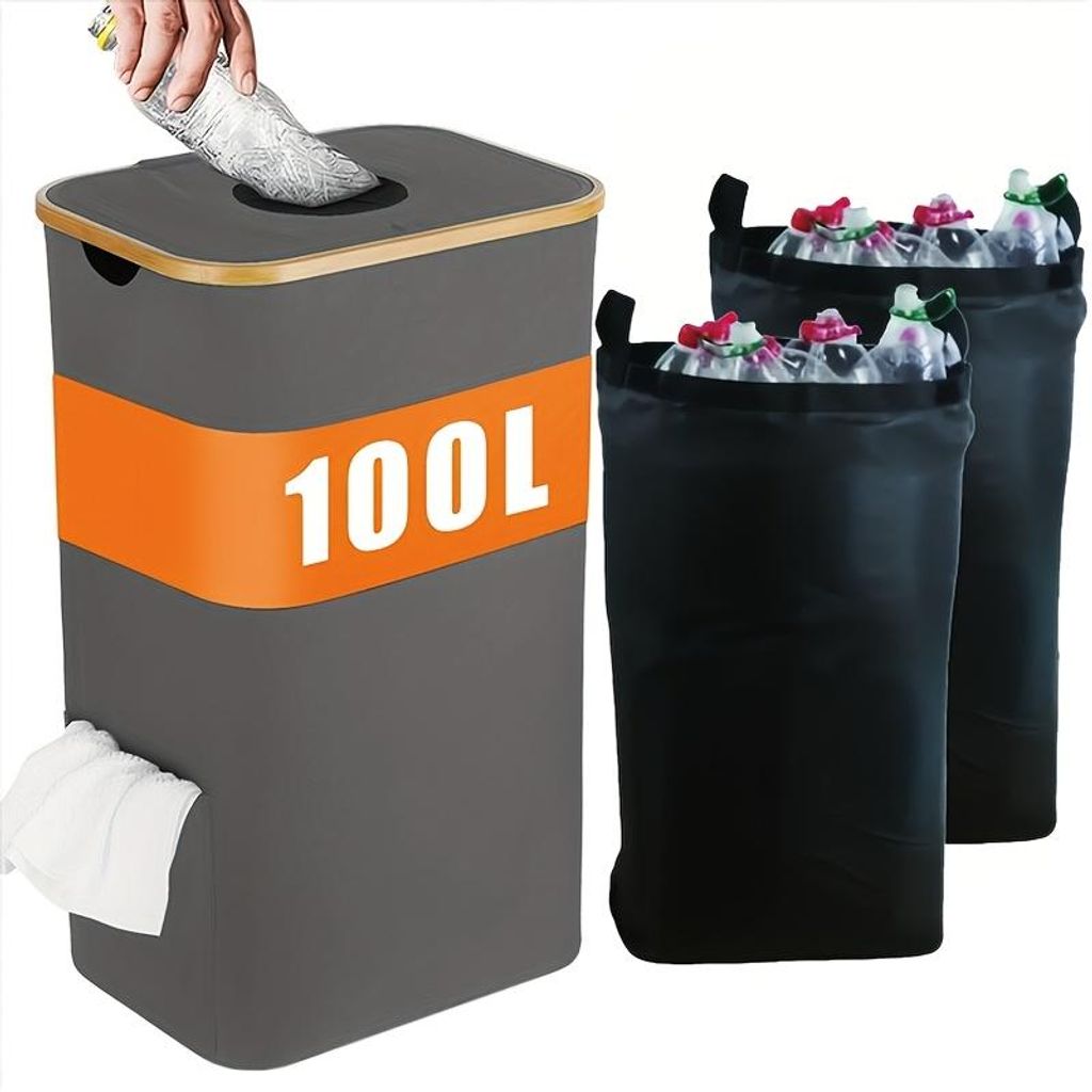 100L Pfandflaschen Aufbewahrung mit Deckel,Inklusive 2 Produktbild 