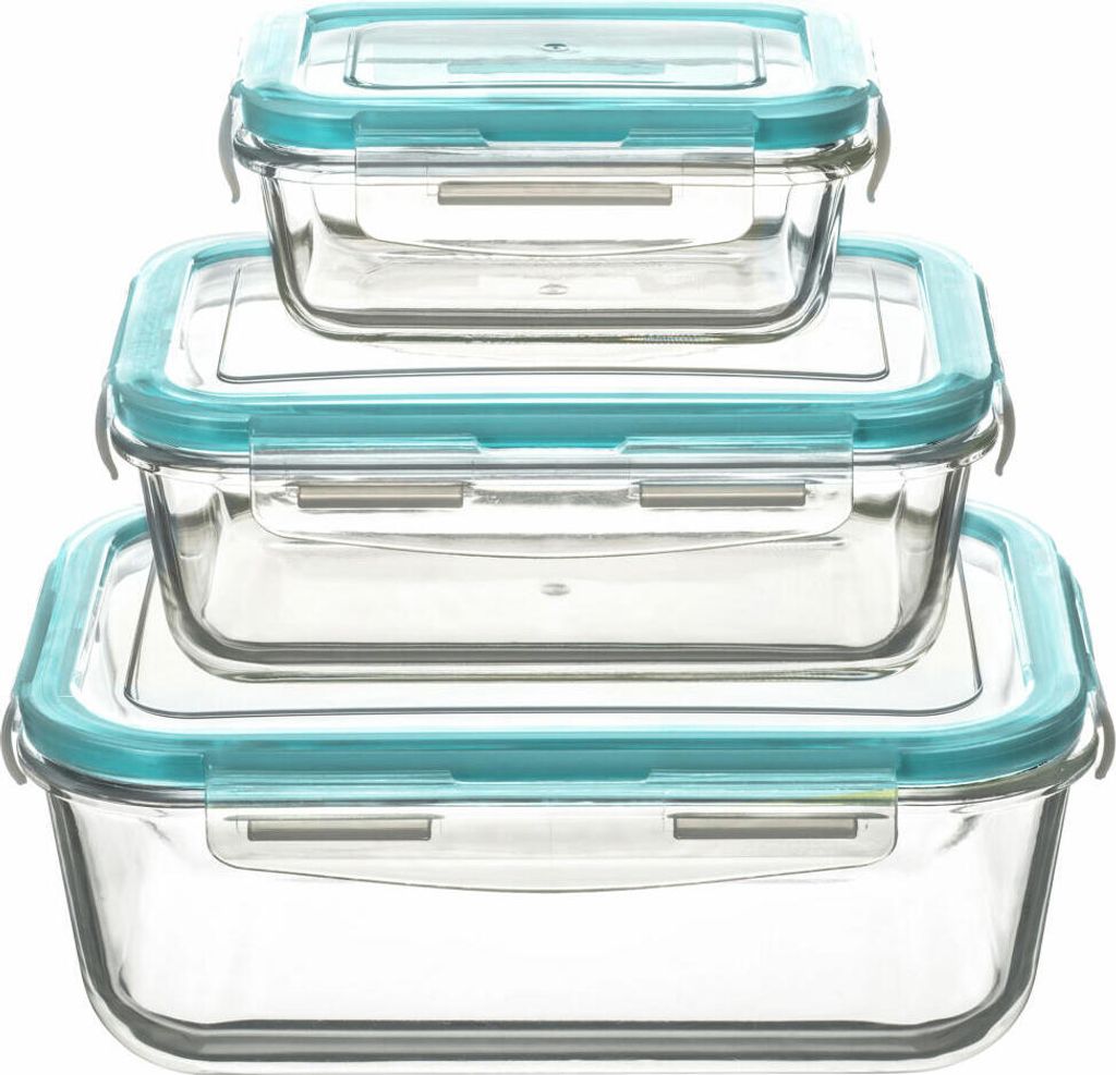 3er-Set Lunchboxen 5five Simply Smart Blau Transparentes Produktbild 