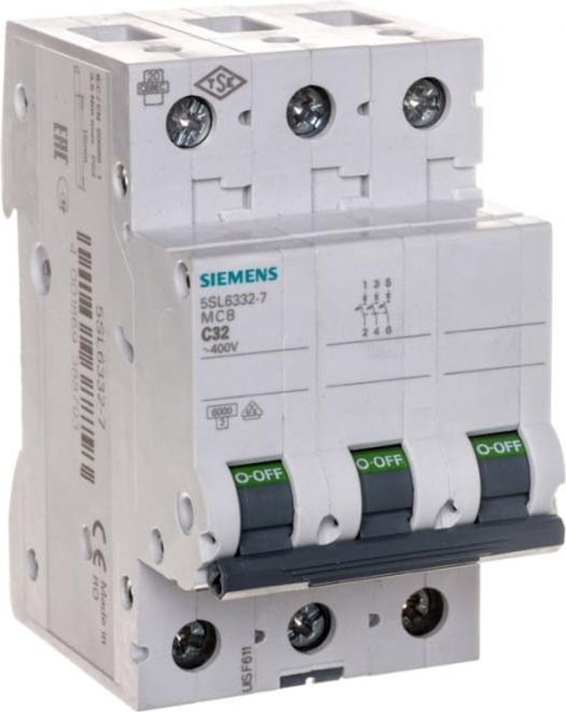 Siemens Leitungsschutzschalter 3polig, C 32 A (5SL6332-7) Obrázek produktu 