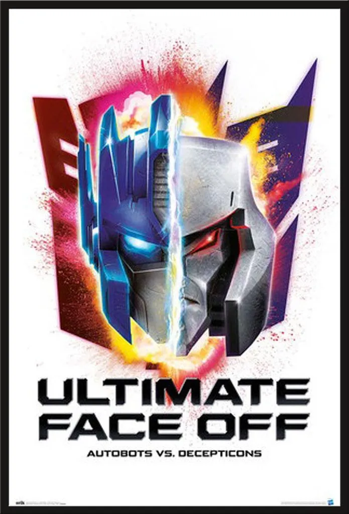 Déco Chambre Fan Transformers Affiche Face Off avec Cadre Noir Shinsuke