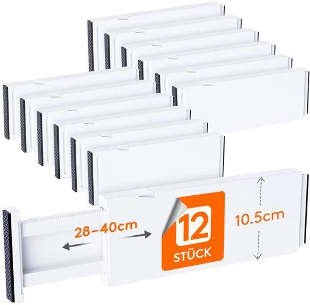 Rangement tiroir cuisine et bureau blanc lot de 12 bacs plastiques