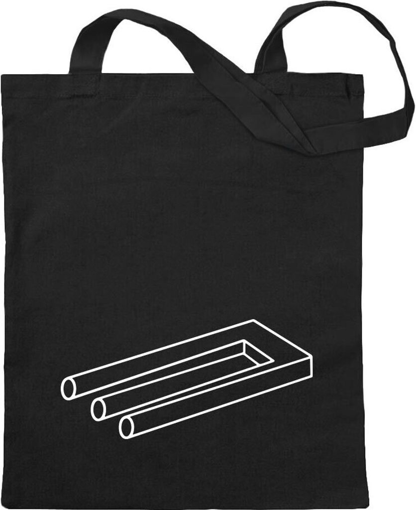 Kiwistar - Baumwolltasche - schwarz - Teufelskralle - Optische Täuschung - Tragetasche Stoffbeutel Umhängetasche Langer Henkel