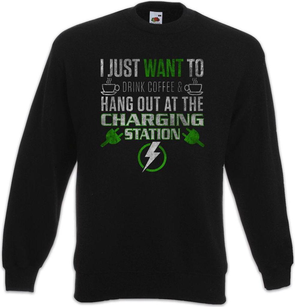 Urban Backwoods Hang Out At The Charging Station, Sweatshirt, Farbe: Schwarz, Größe: XL