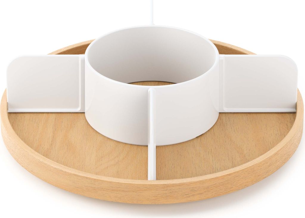 Umbra Organizer Bellwood, Lazy Susan, Drehteller, Pappelholz, Kunststoff, Weiß, Natur, 30 cm, 1019936-668