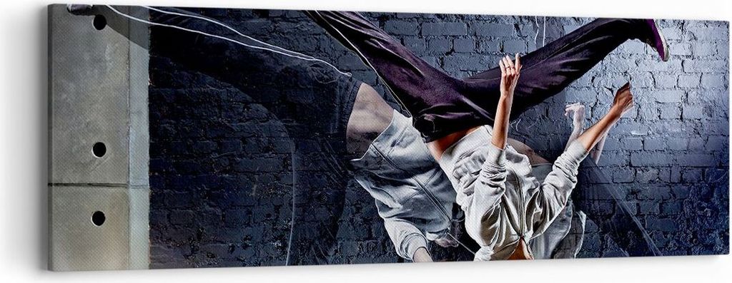 Bild auf Leinwand - Leinwandbild - Tänzer Mode Flip Mädchen - 90x30cm - Wand Bild - Wanddeko - Leinwanddruck - Bilder - Kunstdruck - Wanddekorati...