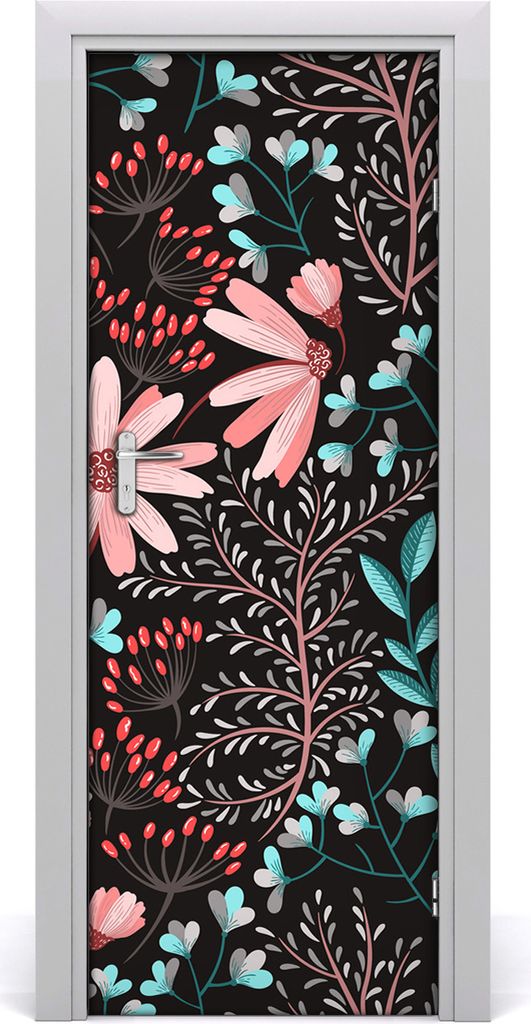 Tulup Türaufkleber 75x205 cm Dekorative Aufkleber Selbstklebend Wasserdichte Tapete Abnehmbar Schlafzimmer Wohnzimmer Wohnkultur - wilde Blumen