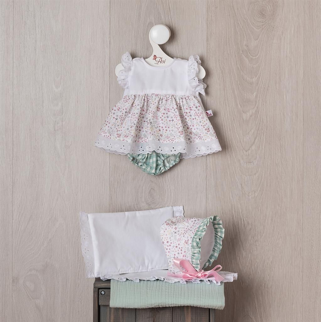 Asi Puppenkleidung Sommerkleid mit Hut - Cloe - Puppenoutfit