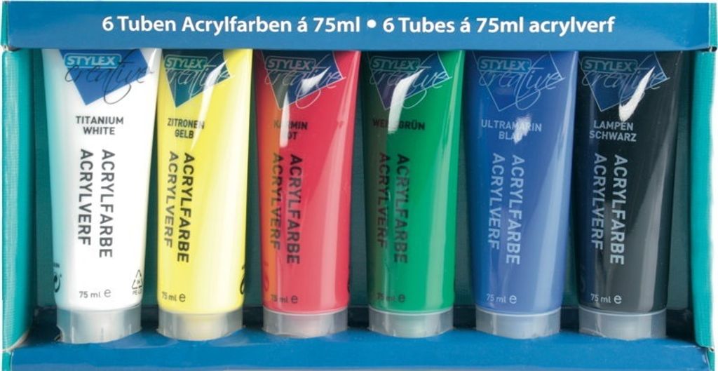 Stylex 28653 Akrylová barva matná sada 6 barev v 75 ml tubě Obrázek produktu