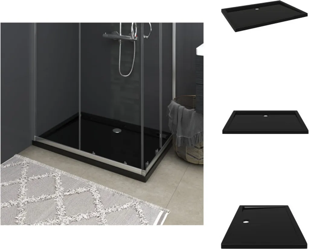 Piatto Doccia Nero 70x100 vidaXL in ABS: Eleganza Moderna per il Bagno