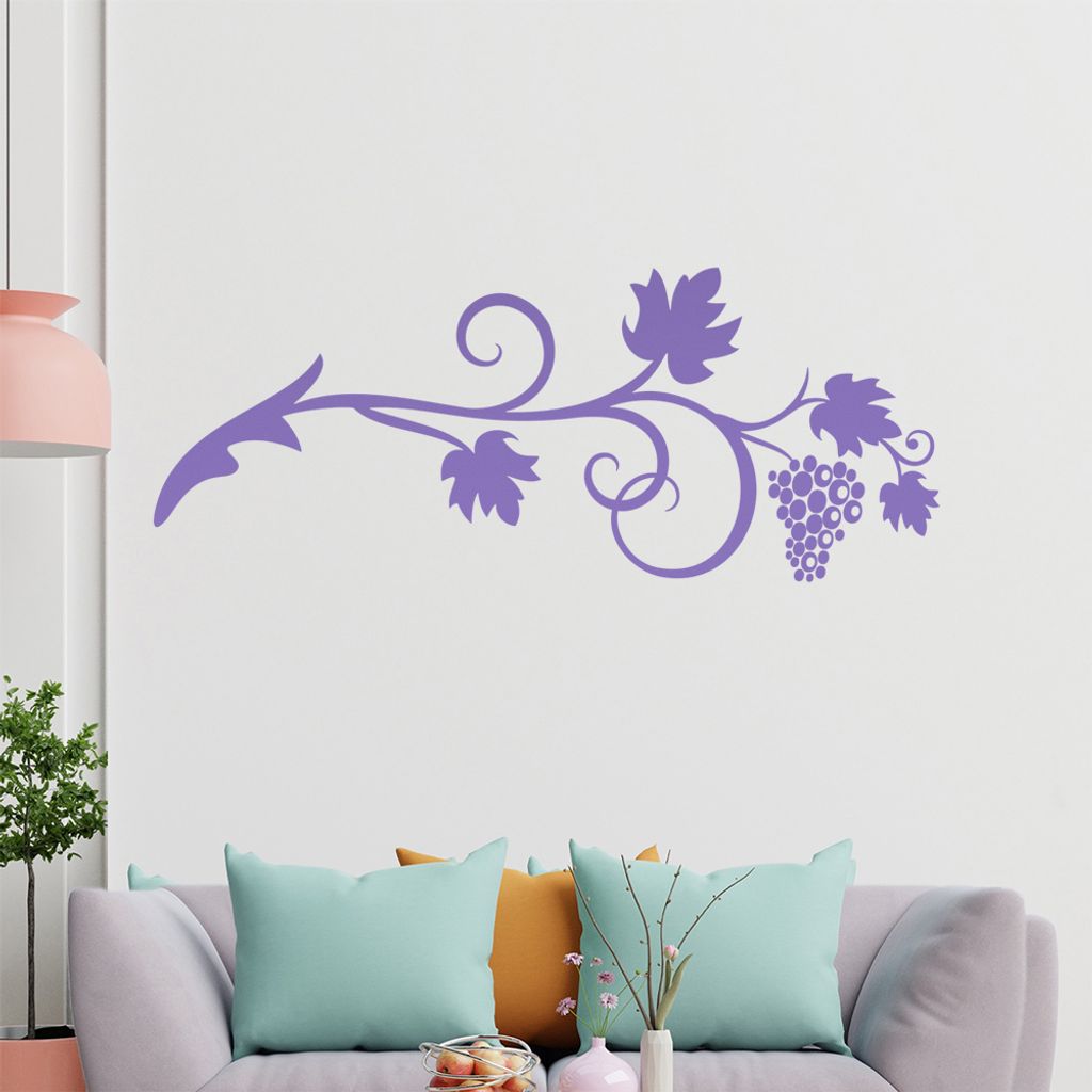 Blätter Blumen - Linien Wandtattoo in 6 Größen - Wandaufkleber Wall Sticker - Dekoration, Küche, Wohnzimmer, Schlafzimmer, Badezimmer