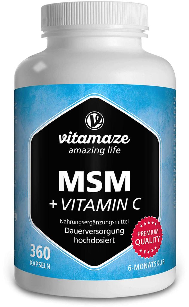 MSM hochdosiert + Vitamin C, 360 Kapseln Produktbild 