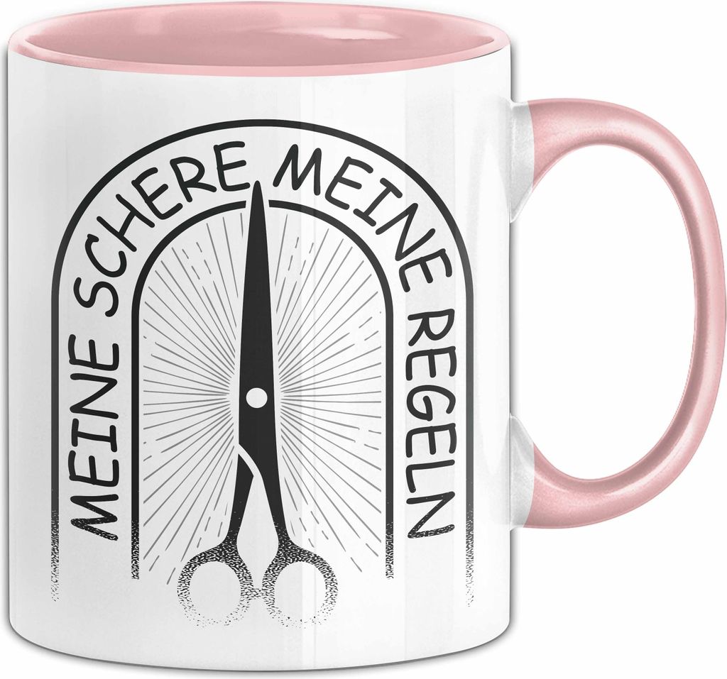 Friseurin Tasse Geschenk Meine Schere Meine Regeln (Rosa)