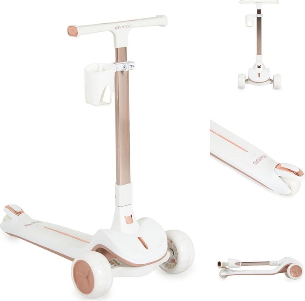 Byox Kinderroller Aero klappbar Getränkehalter Hinterradbremse höhenverstellbar weiß