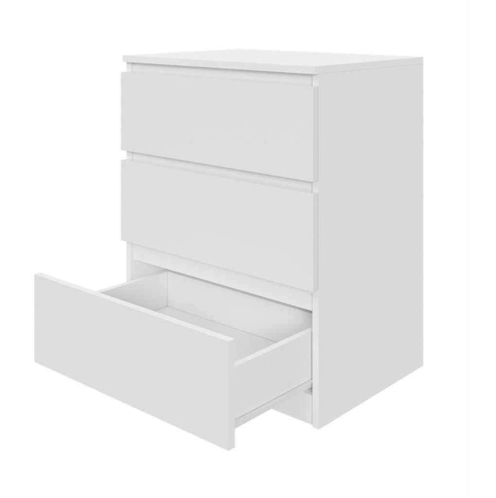 Kommode Aven 75x61x40cm, Schrank 3 grifflose Schubladen, modern