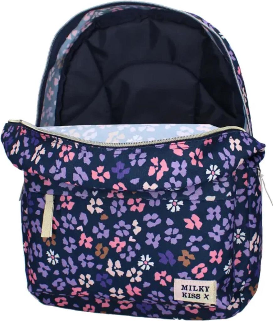 Rucksack Milky Kiss Prestige dunkelblaue Blumen Produktbild 