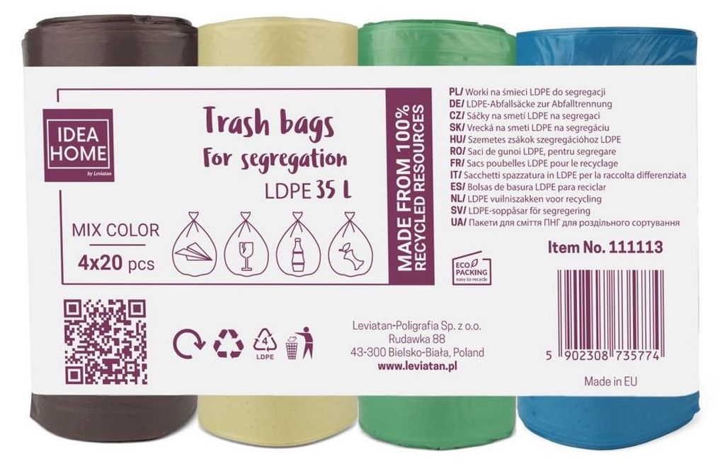 IDEA HOME fodere per bidoni 35L, 80 pezzi, fodere per Immagine del prodotto 