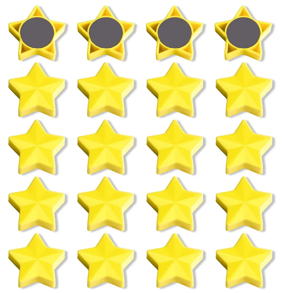 Aimants de Réfrigérateur en Forme d'Étoile Jaune pour Tableau Blanc x20