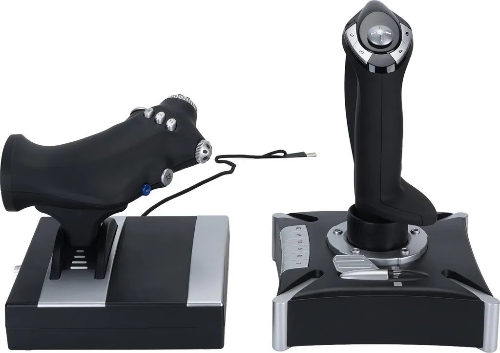 Joystick de simulation de vol USB vibrant avec commande des gaz Pro - 2