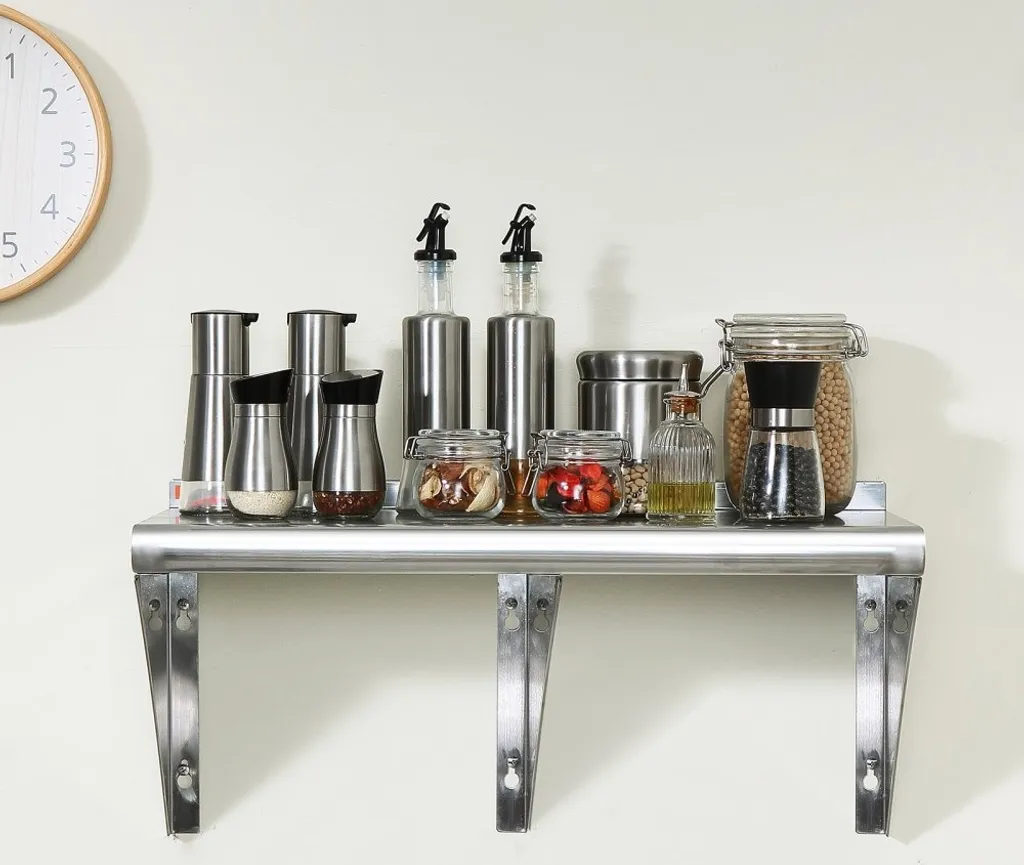 Étagère murale inox 183 cm : solution rangement contre l'encombrement pro - 8