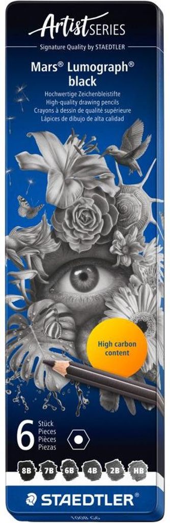 STAEDTLER Bleistift Mars Lumograph black 6er Metalletui Produktbild 
