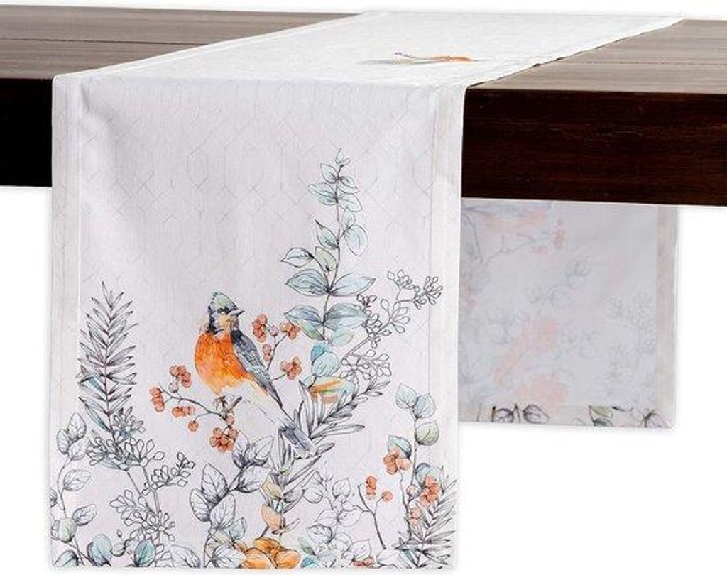 Shabby Chic Tafelloper aus 100% Baumwolle (50x150 cm) für Festtage, Abendessen und Dekoration