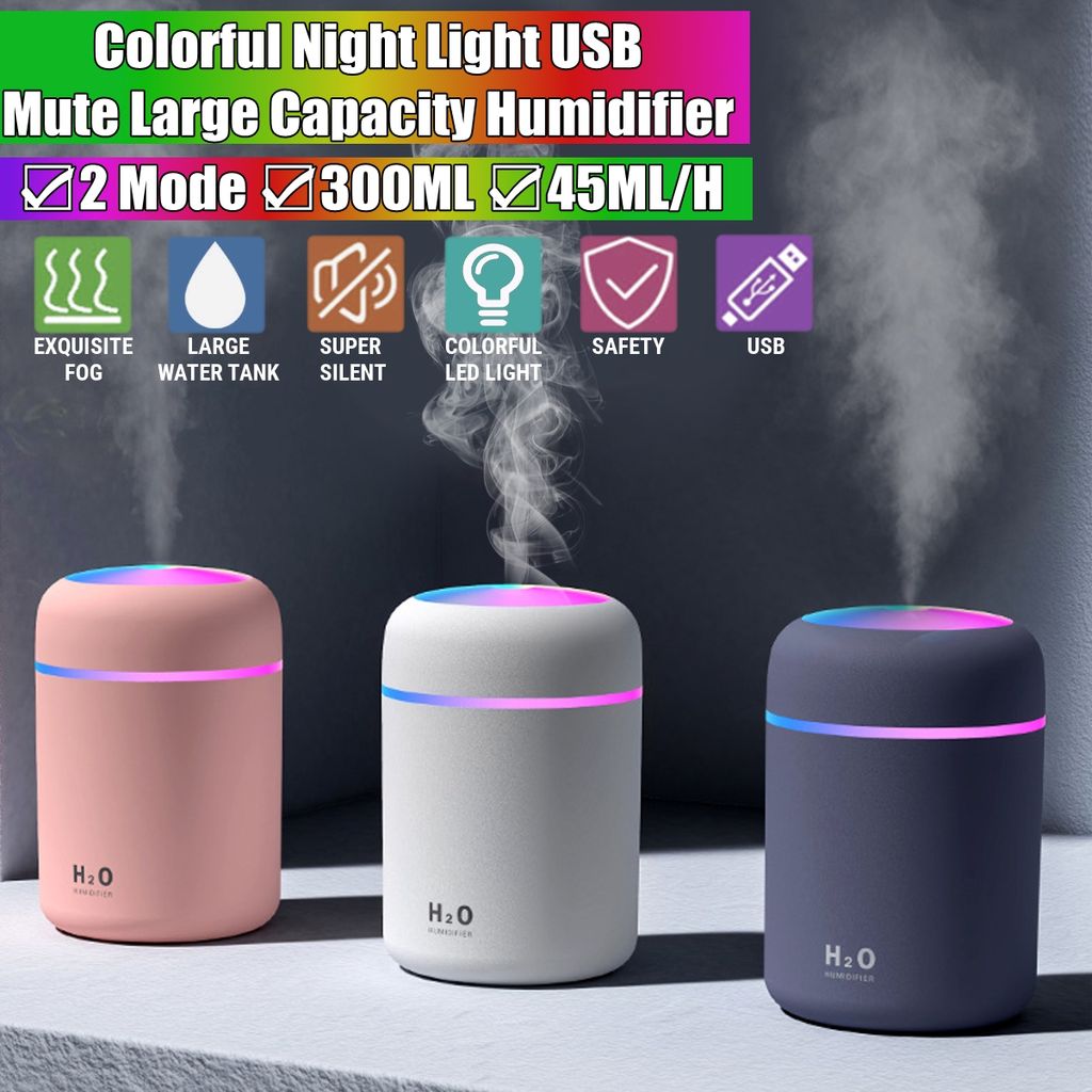 RGB LED Ultraschall USB Luftbefeuchter Aroma Diffuser Aromatherapie Duftlampe 1L 
