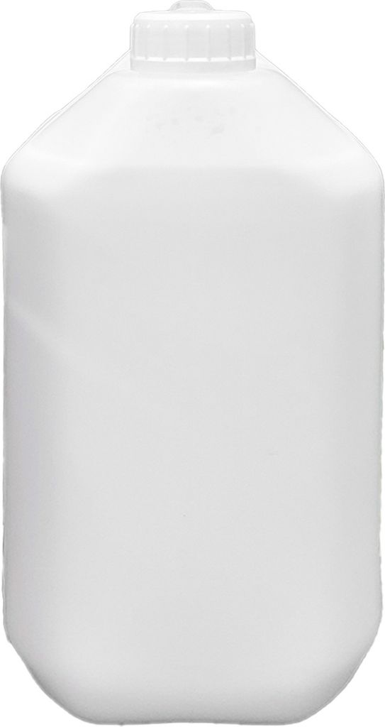 A white plastic bottle with a white cap.