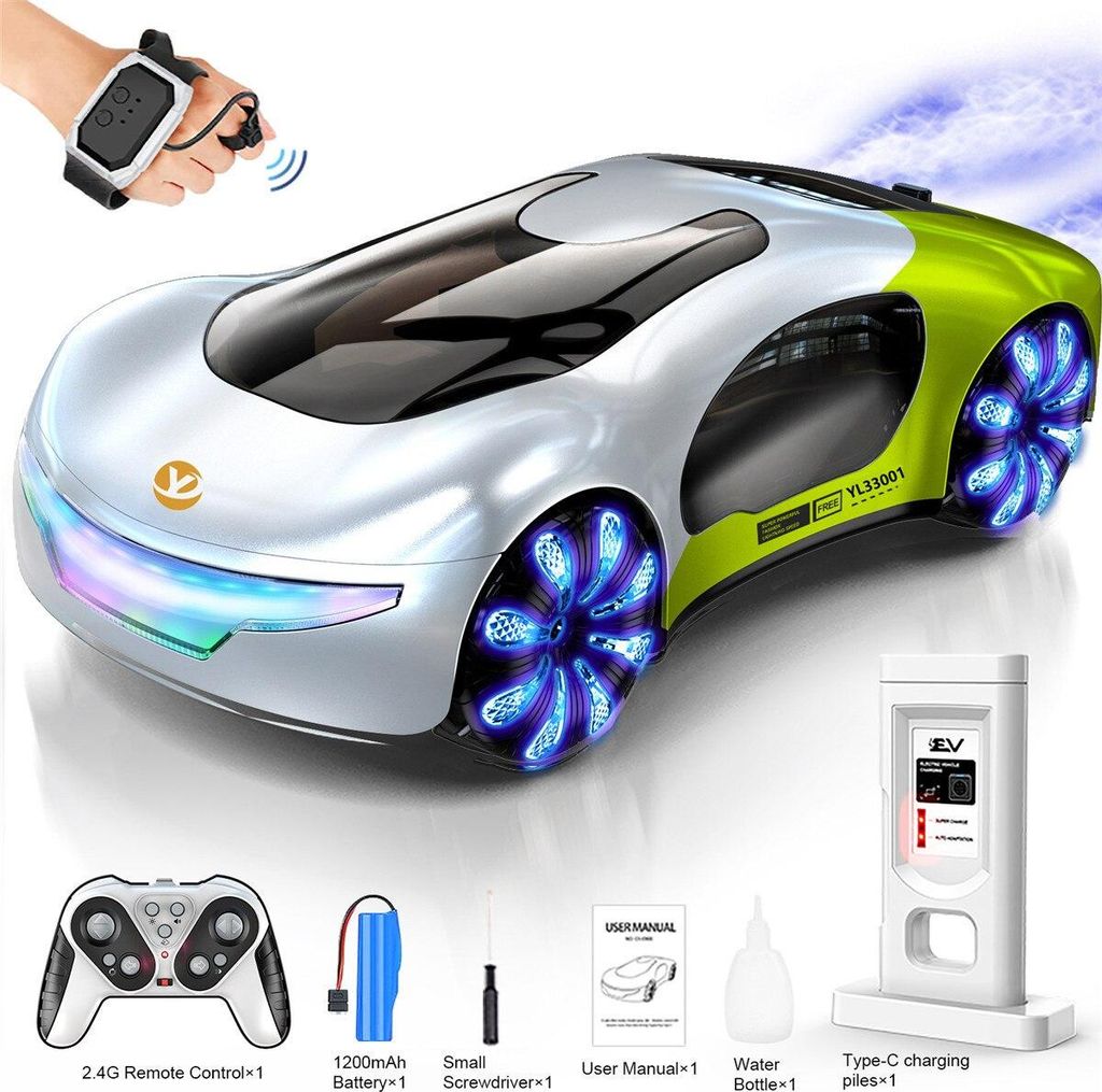 Ferngesteuertes Auto 360¡«Drift Stunt RC-Auto mit Ladestation, 2,4 GHz 4WD Doppelspritzfunktion fuer Erwachsene und Kinder ab 3 Jahren, Geburtsta...