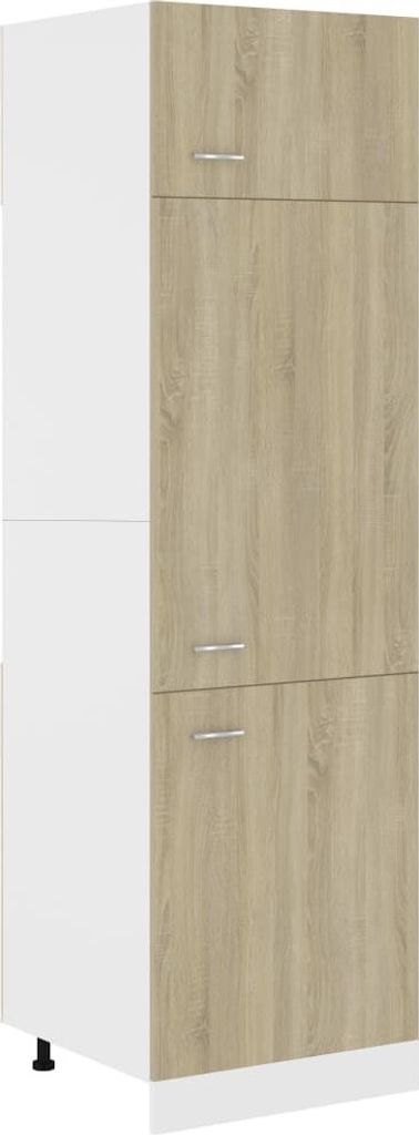 vidaXL Kühlumbauschrank Sonoma-Eiche 60x57x207 cm Holzwerkstoff