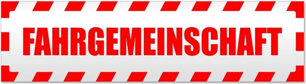 Kiwistar Fahrgemeinschaft gestreift Magnetschild Schild magnetisch - 45cm Rot - Magnetfolie für Auto PKW Kfz